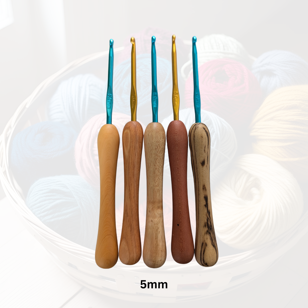 Crochet Hooks with Timber Handles