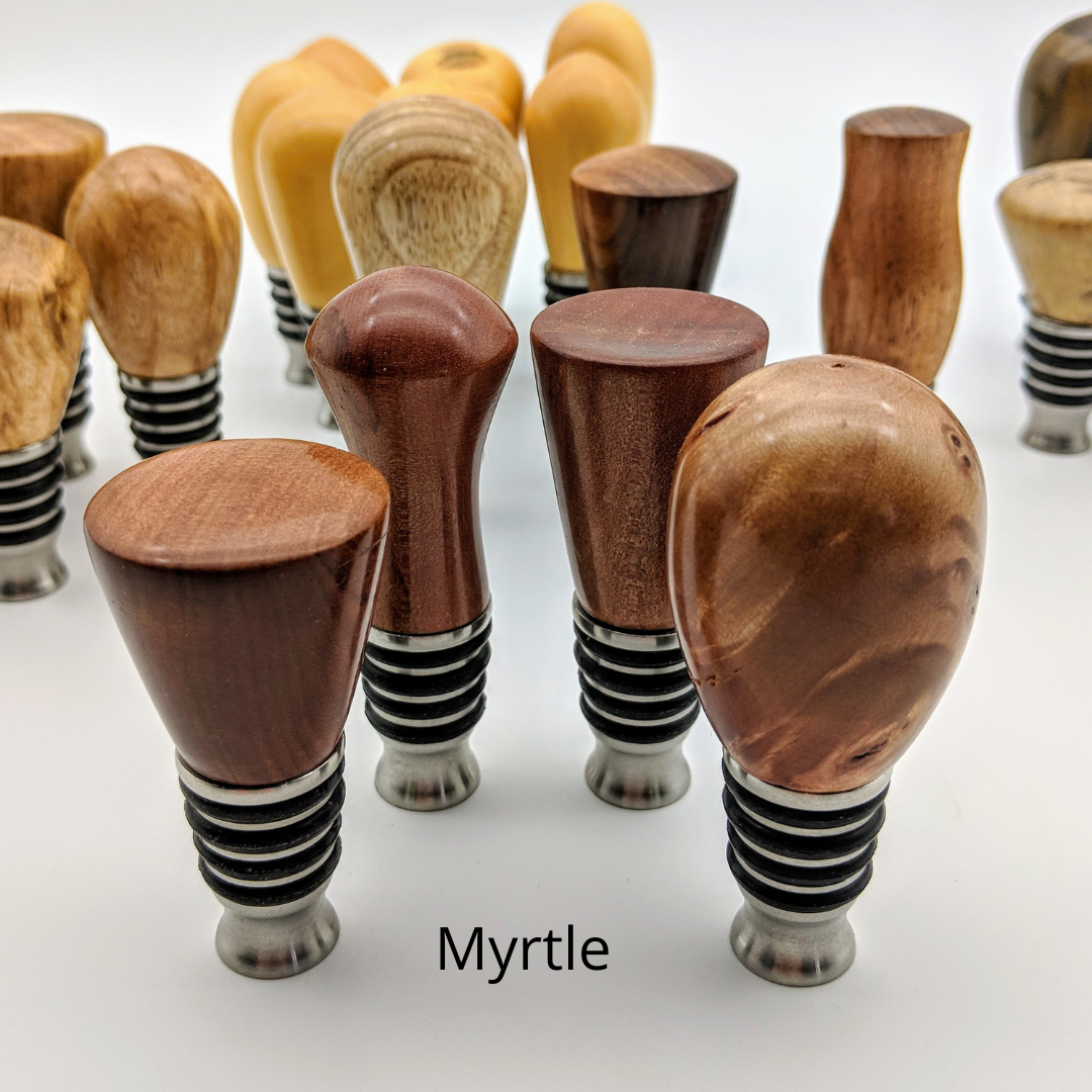 Timber Bottle Stopper - Stainless Steel