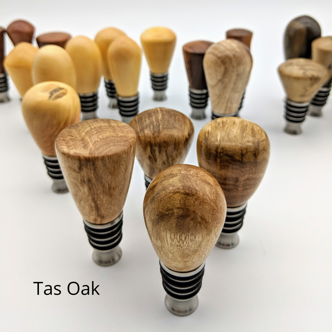 Timber Bottle Stopper - Stainless Steel