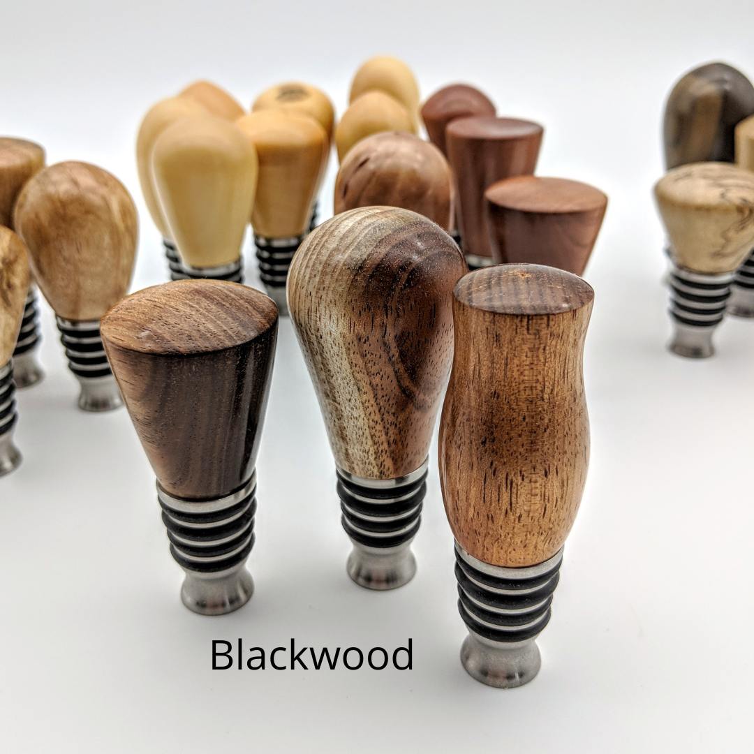 Timber Bottle Stopper - Stainless Steel