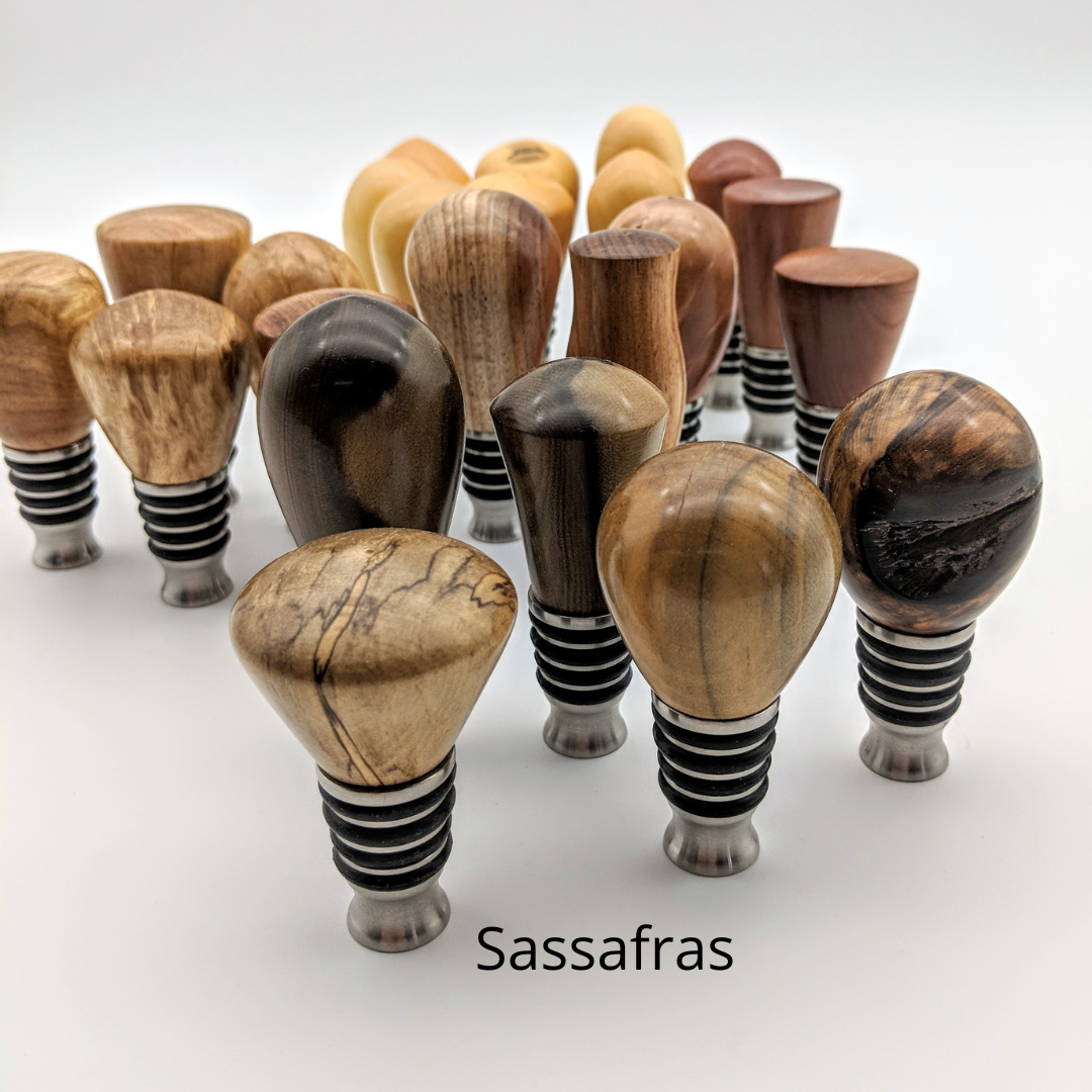 Timber Bottle Stopper - Stainless Steel