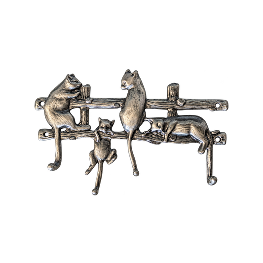 Pewter Playing Cats Key Hanger