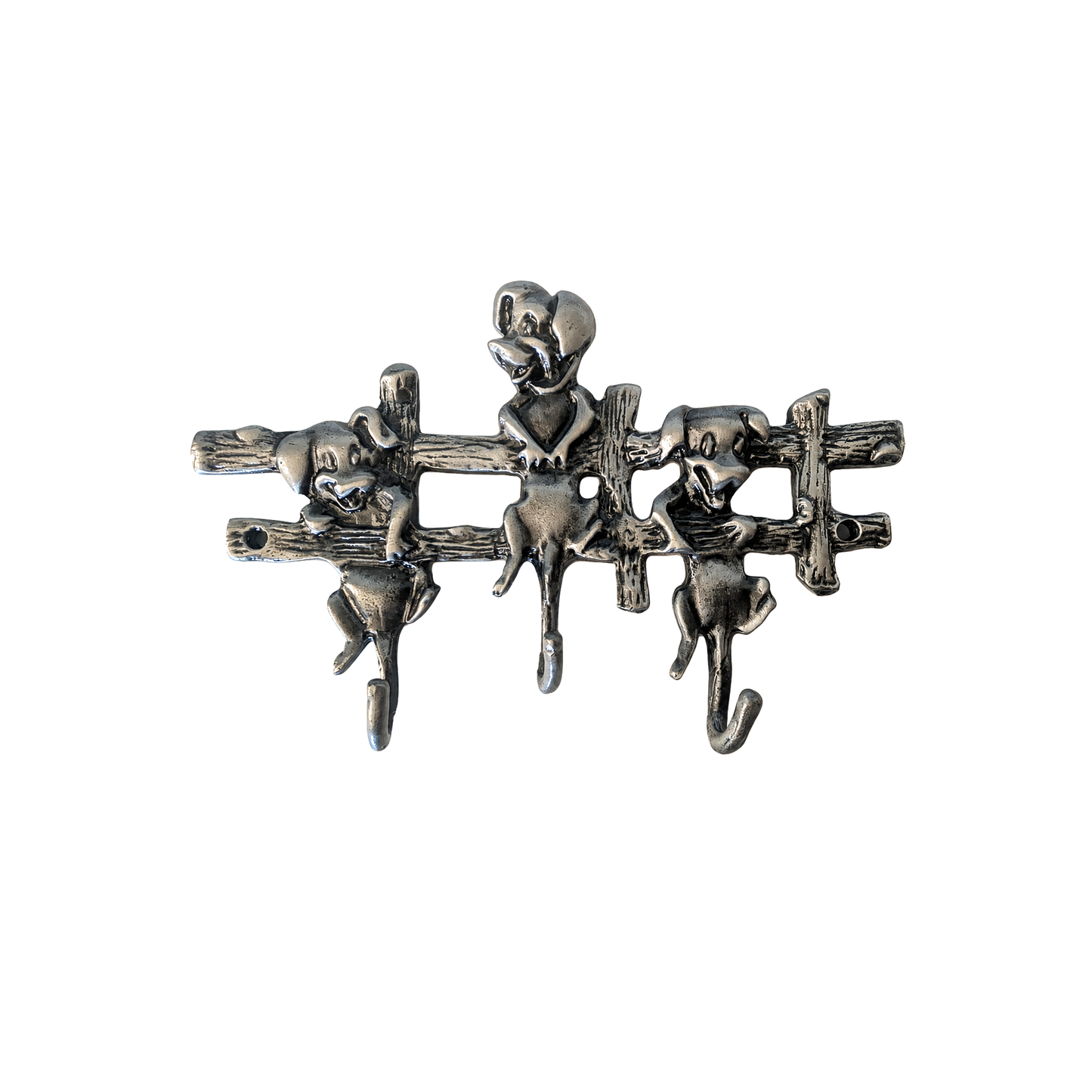 Pewter Playing Dogs Key Hanger