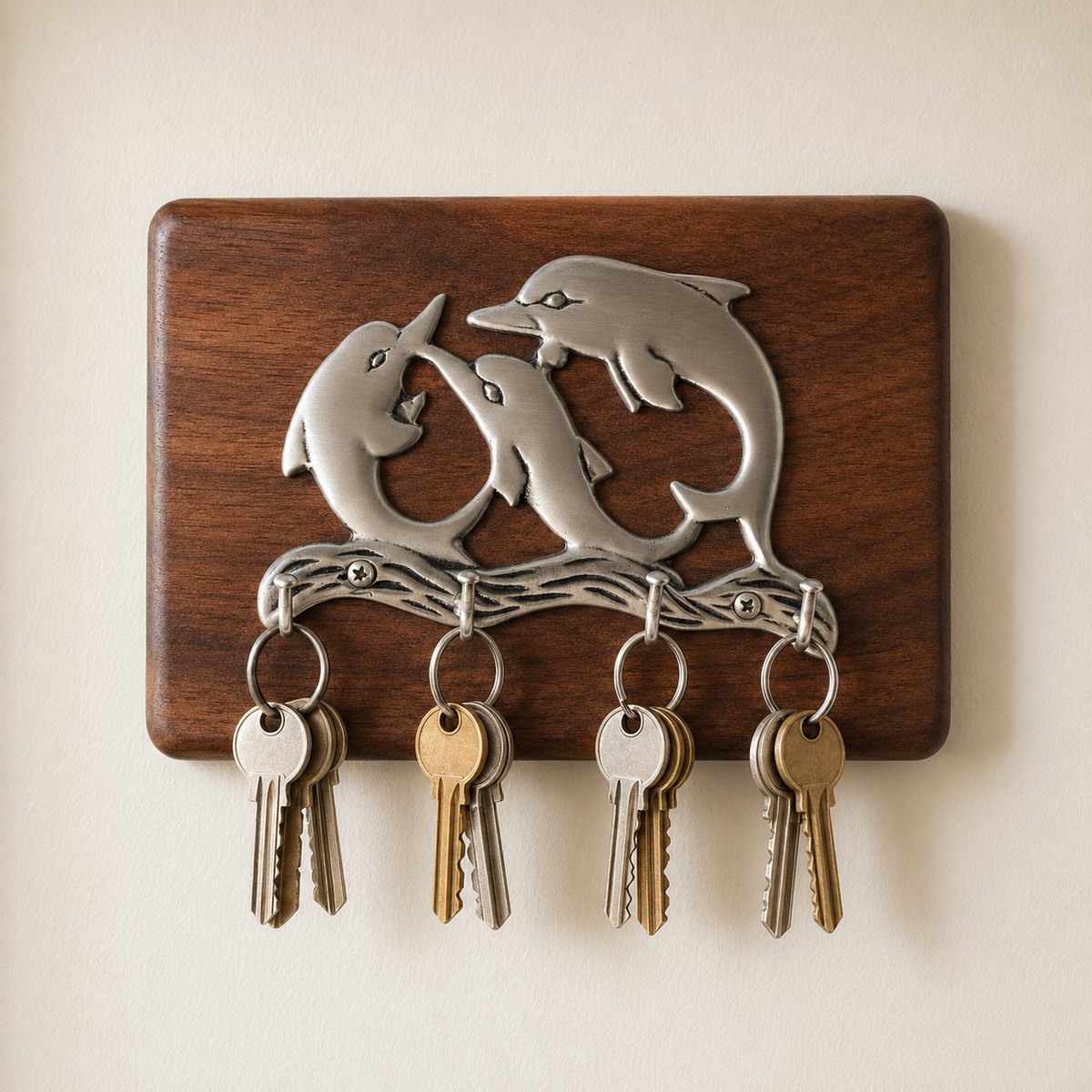Pewter Large Dolphin Key Hanger