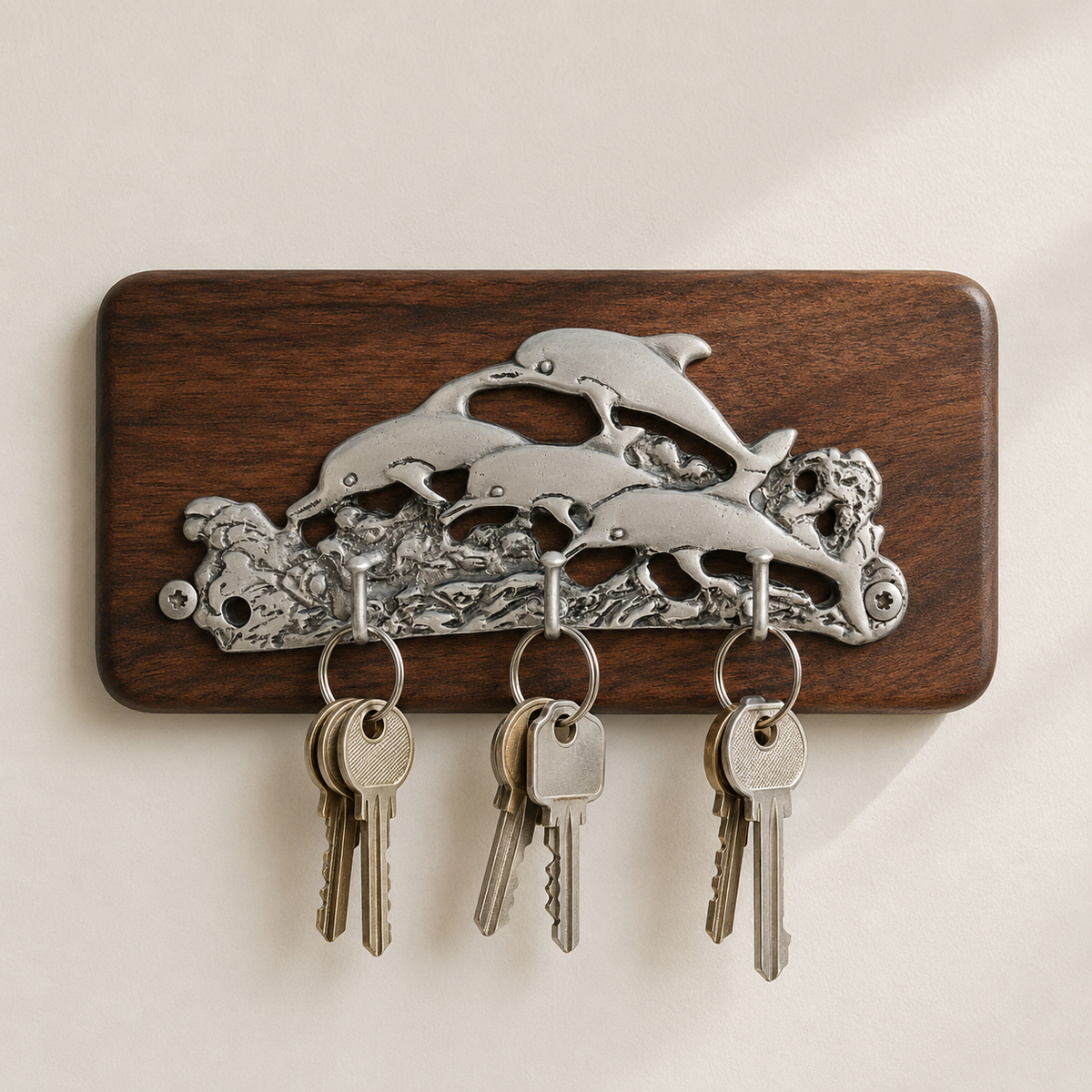 Pewter Medium Dolphin Key Hanger