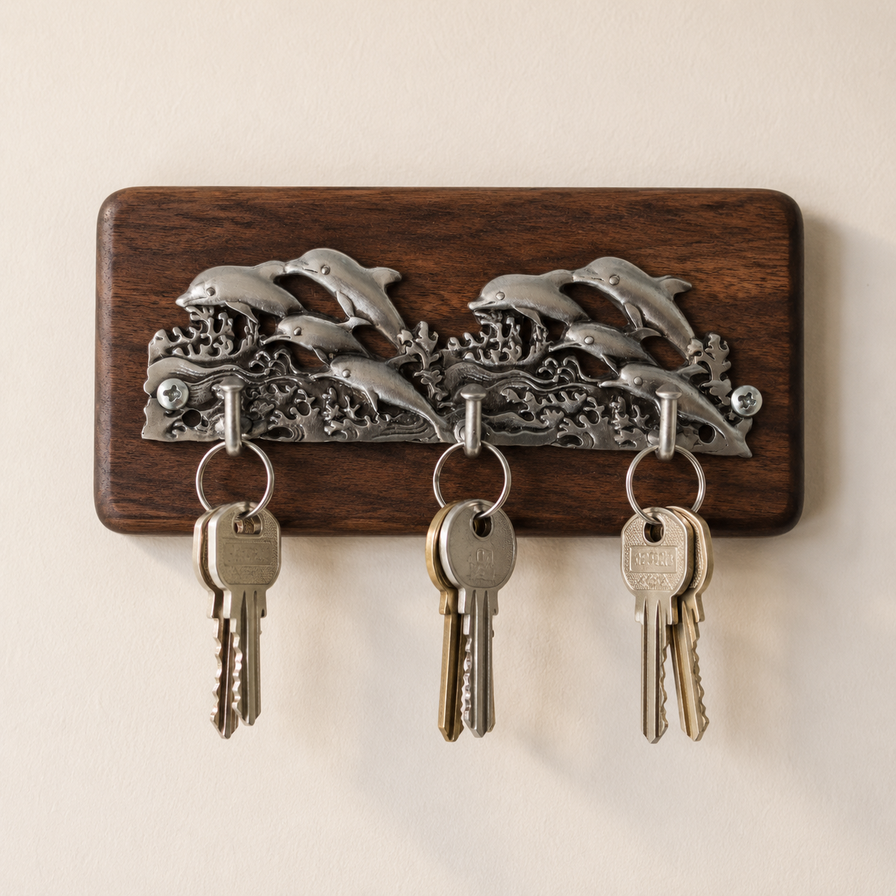 Pewter Small Dolphin Key Hanger