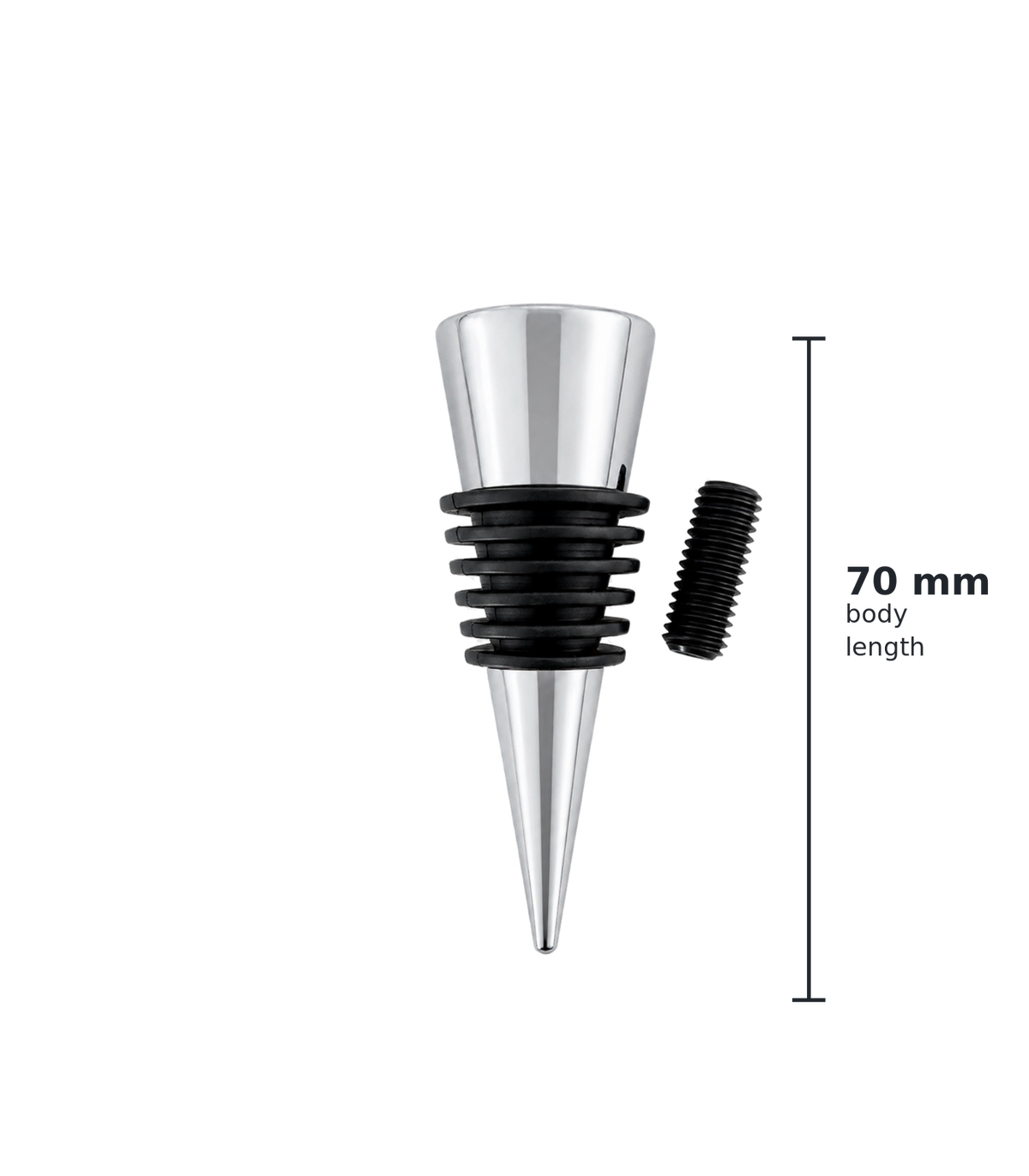 Chrome Bottle Stopper – Multiple Ring